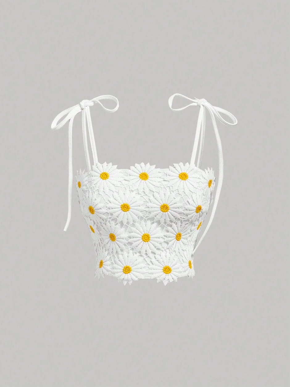 Daisy Floral Lace Cami Top