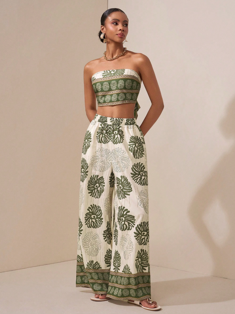 Floral Print Summer Two-Piece Suit