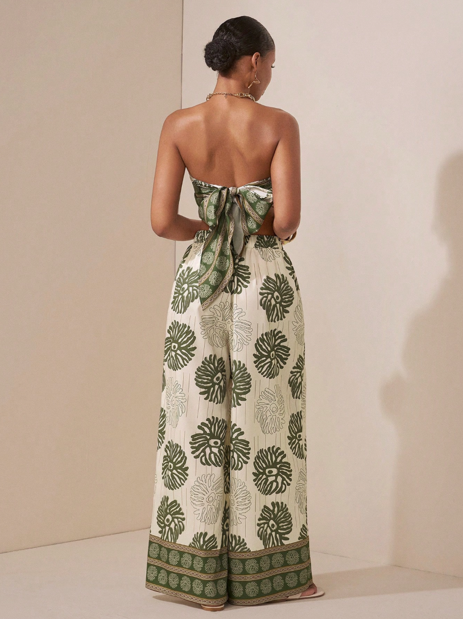 Floral Print Summer Two-Piece Suit