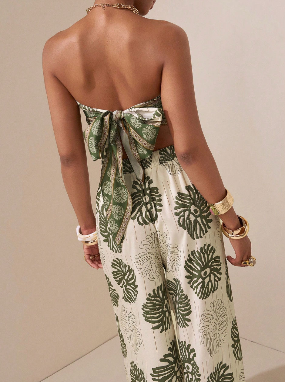 Floral Print Summer Two-Piece Suit