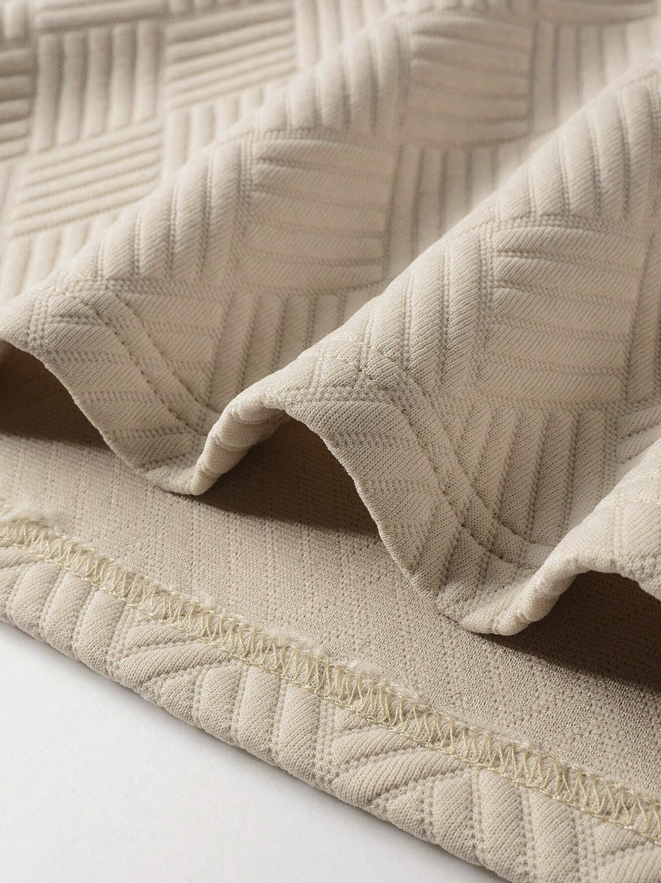 Solid Button-Up Long Sleeve Polo Shirt