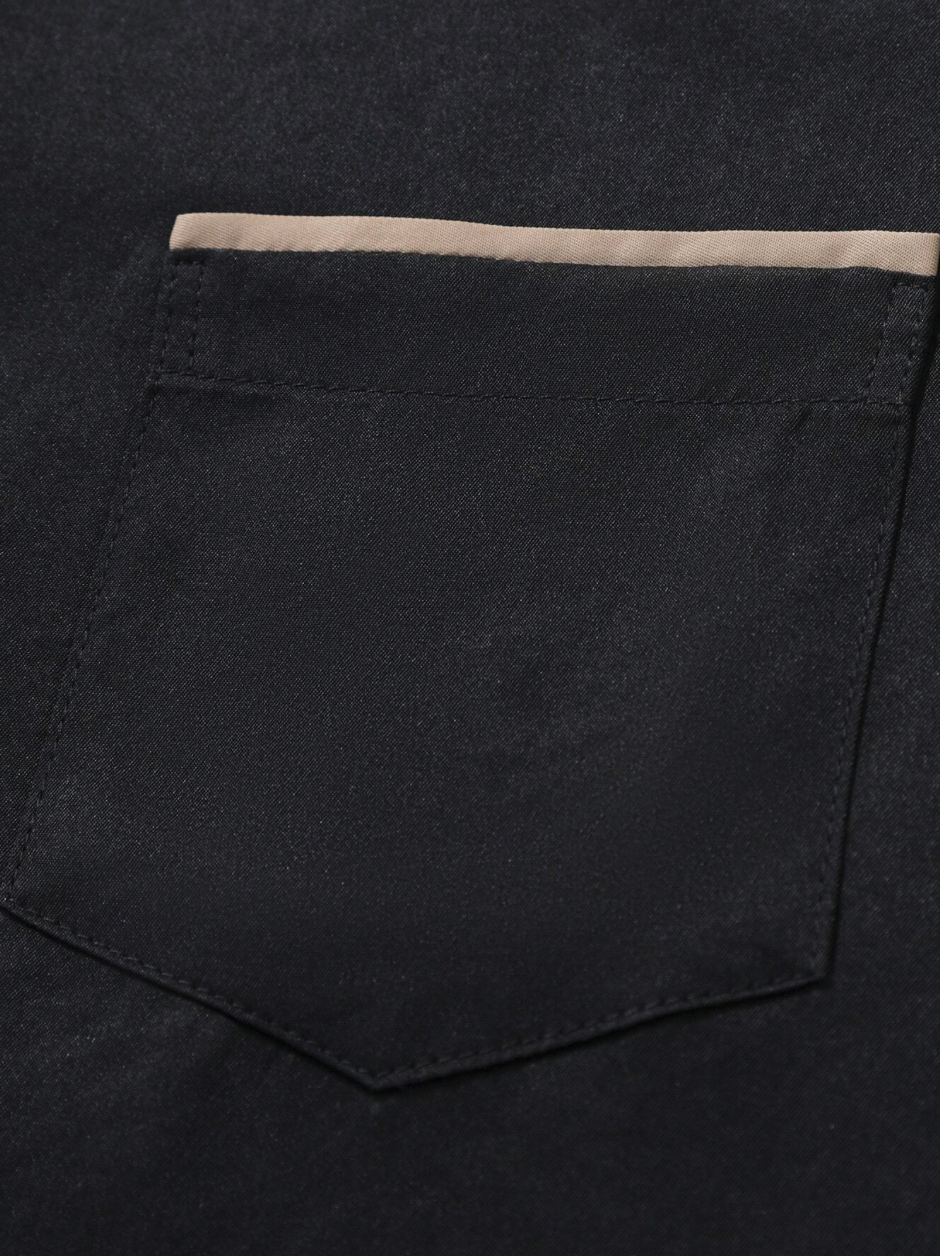 Contrast Color Button-Up Shirt