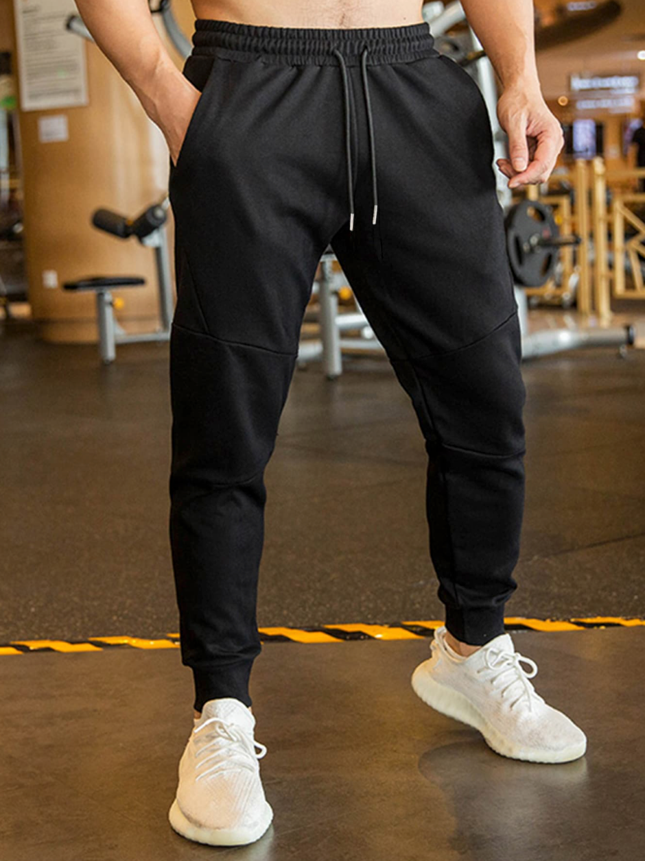 Black Drawstring Jogger Sweatpants
