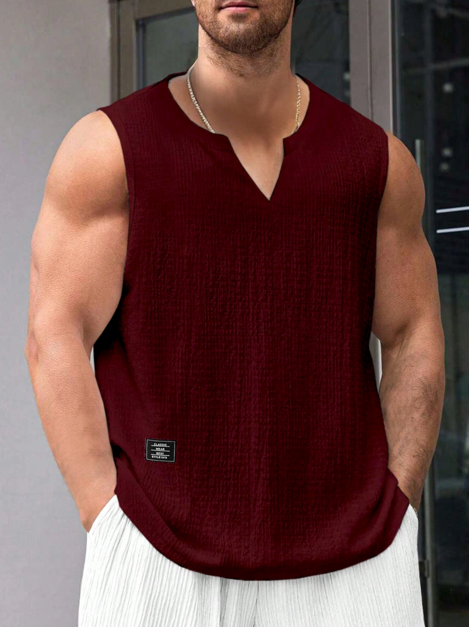 Solid V-Neck Tank Top