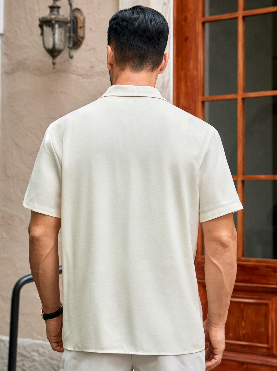 Casual Floral Print Button-Up Shirt