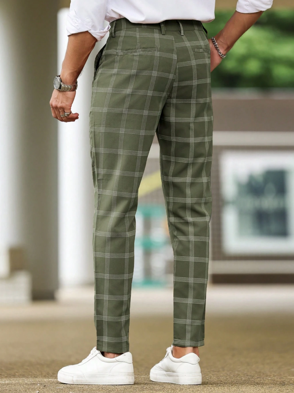 Plaid Casual Suit Pants
